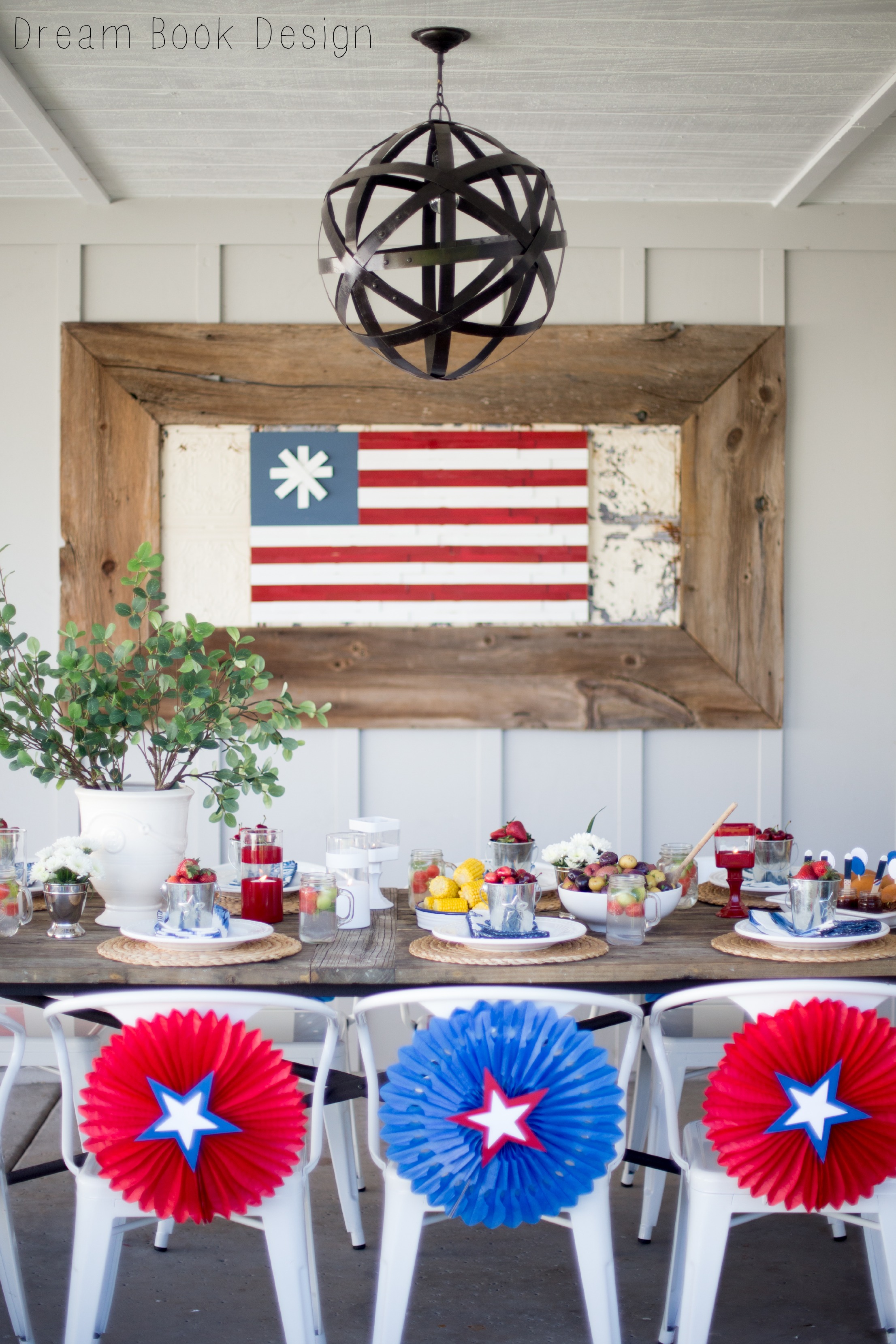 DIY Paint Stick American Flag Craft - Dream Book Design