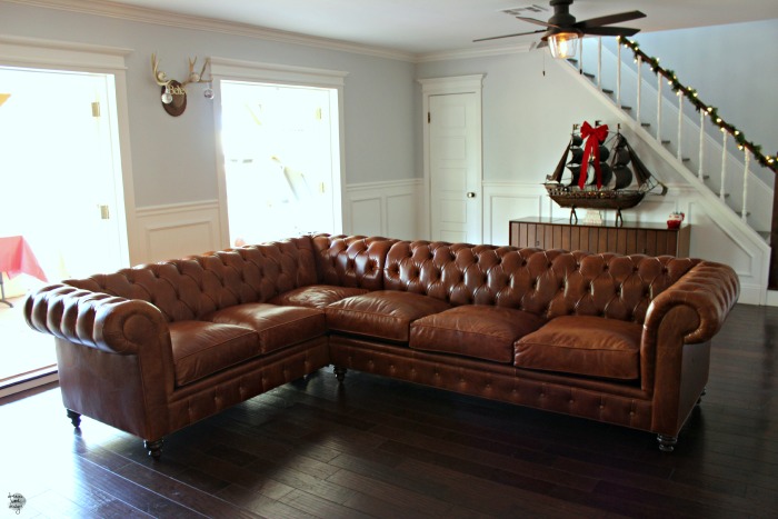 Leather Chesterfield Sectional 