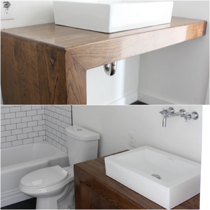wooden bathroom vanity