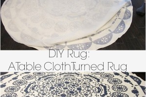 DIY rug: table cloth turned rug