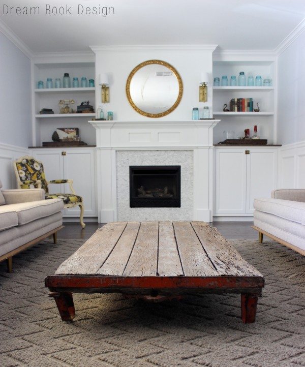 miners cart coffee table by Dream Book Design #minerscart #coffeetable