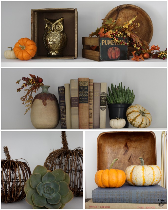 fall styled shelves