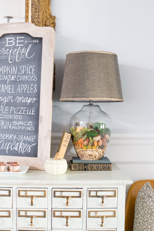 DIY fall glass lamp by Dream Book Design