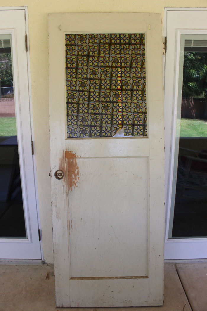 vintage door before a makeover