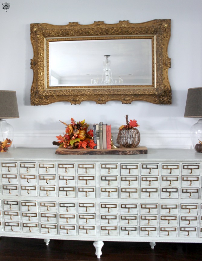 fall home card catalog buffet