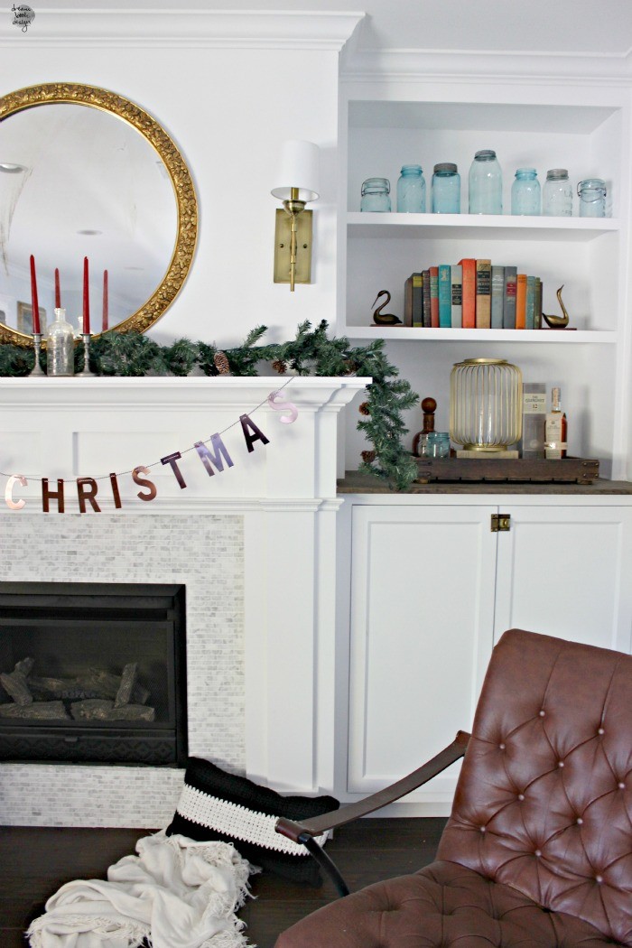 metallic christmas mantel dreambookdesign.com