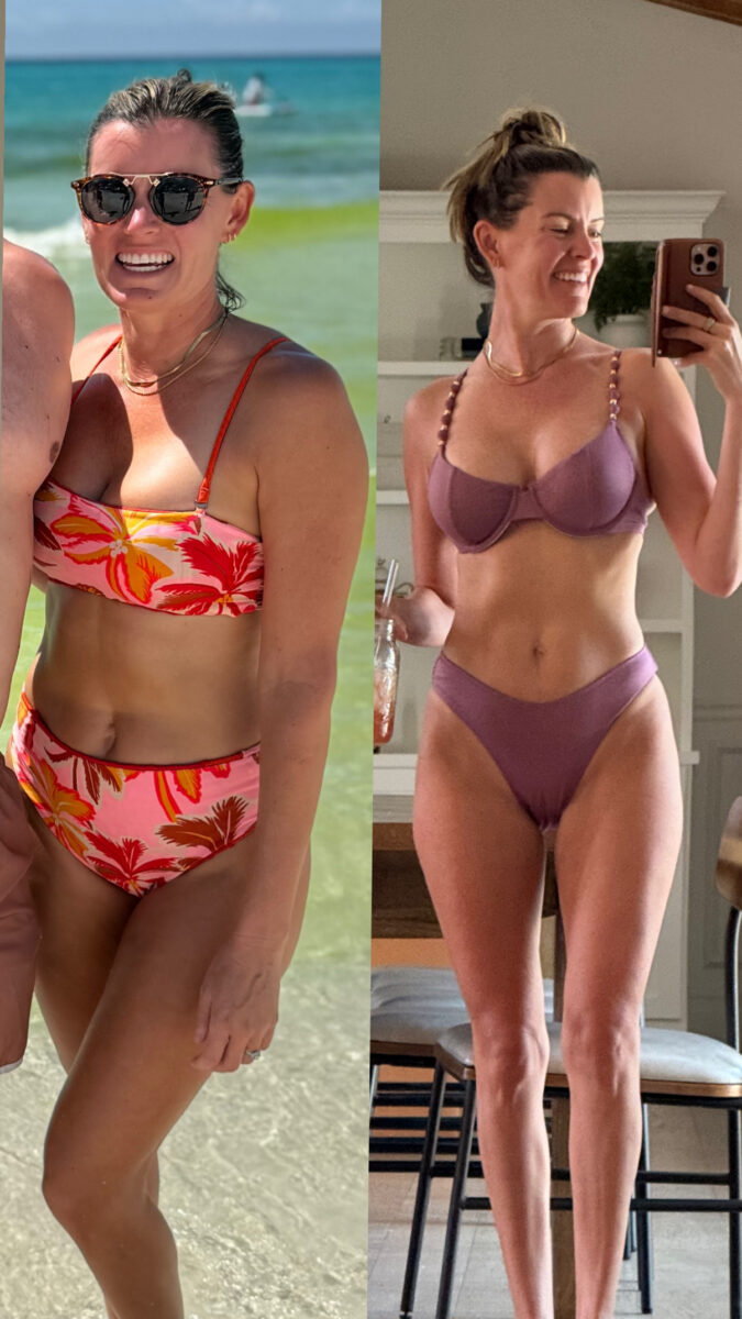 Before and after body composition changes during my tirzepatide journey with EllieMD
